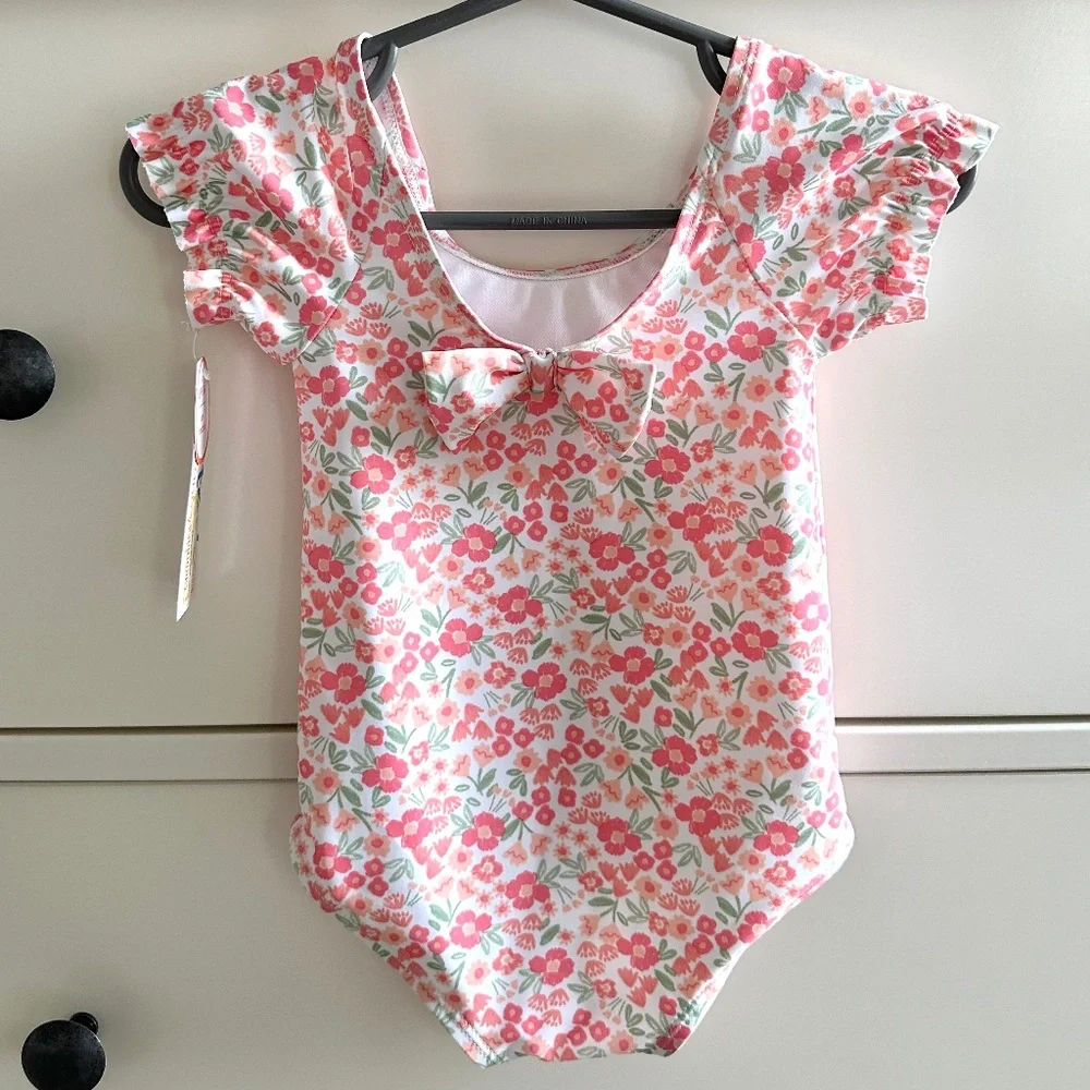 NWT Carter's Baby Girl Bathing Suit Size 9M Floral Bow
